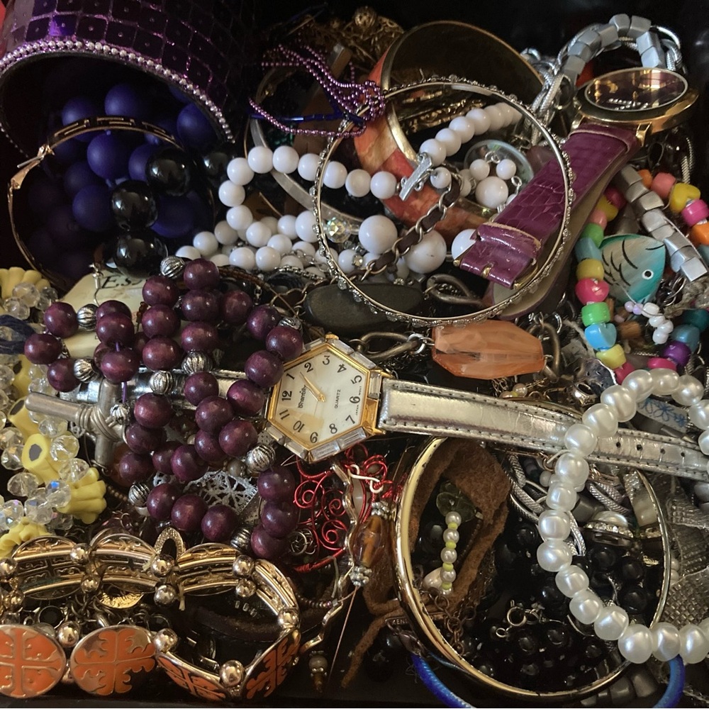 Mystery 3 lb + Fun crafters jewelry accessories parts Lot Vintage Modern